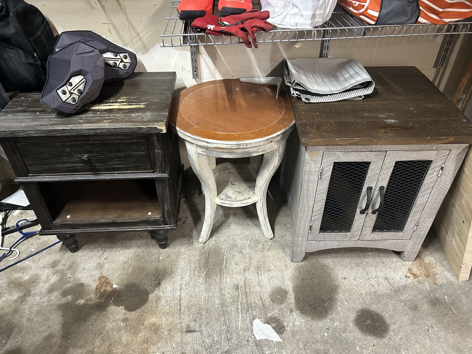 Set of 3 Wooden Side Tables and Nightstands - Rustic & Traditional Styles