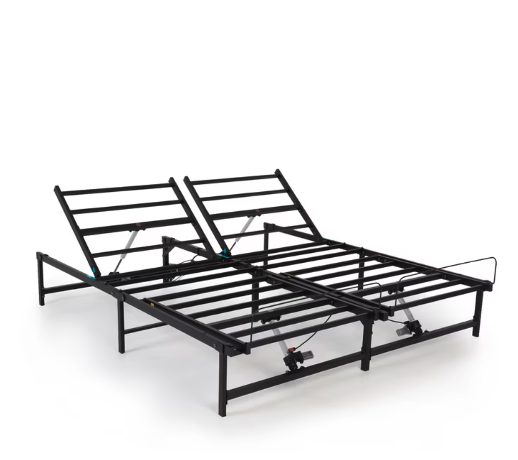 New King Electric Adjustable Bed Frame, Head and Foot Incline Bed Base with Low-Noise Motor