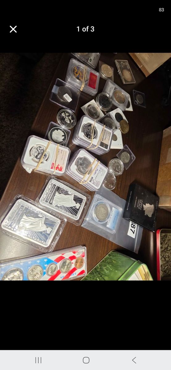 Silver coins and bullion 