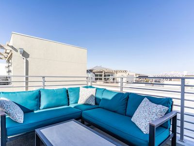 Hampton Bay Outdoor Patio Sectional Sofa Set, 2 armchairs and loveseat- Turquoise Cushions & 2 Coffee Tables, bench