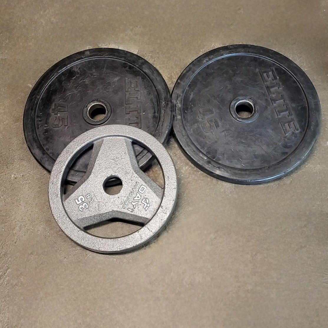 125 pounds of Olympic weights