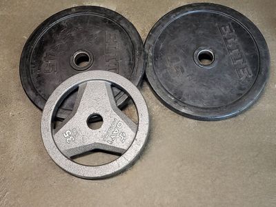 125 pounds of Olympic weights