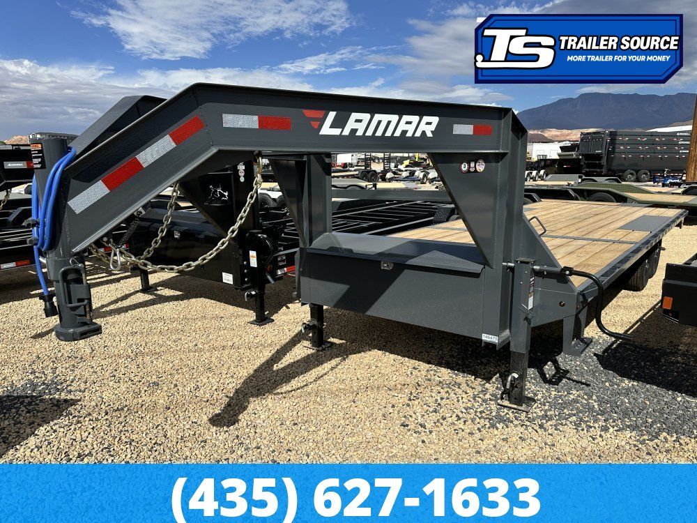 8.5x20 Lamar F8 Gooseneck Deckover Equipment Trailer - 14K GVWR