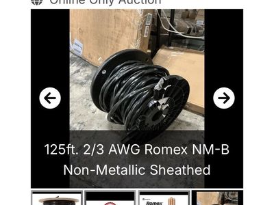 125ft. coil of 2/3 AWG Romex