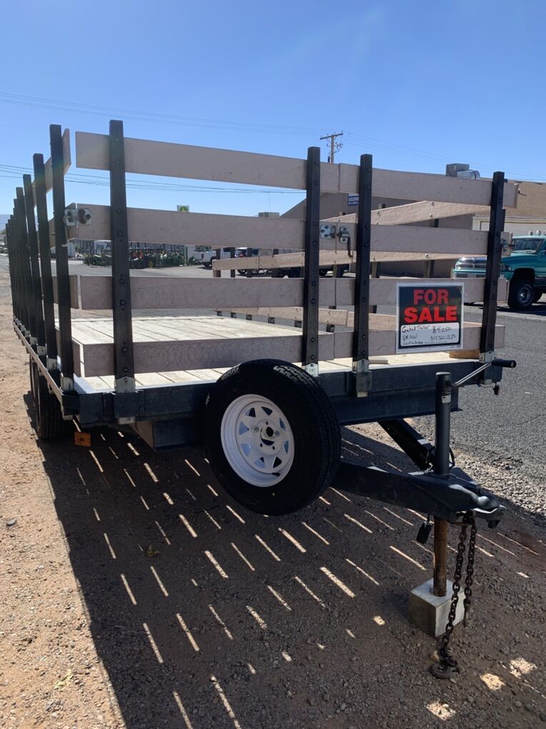 Deck Over Gated TRAILER Double Axel Flat Bed