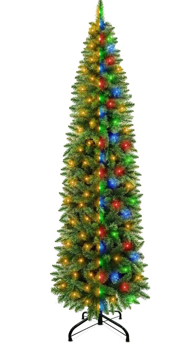 Christmas Tree, 6Ft Pre-lit Dual Color Change & Timer