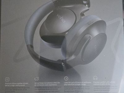 Veho ZB-7 Wireless Noise Cancelling Headphones - New, 32-Hour Playtime, 40mm Drivers