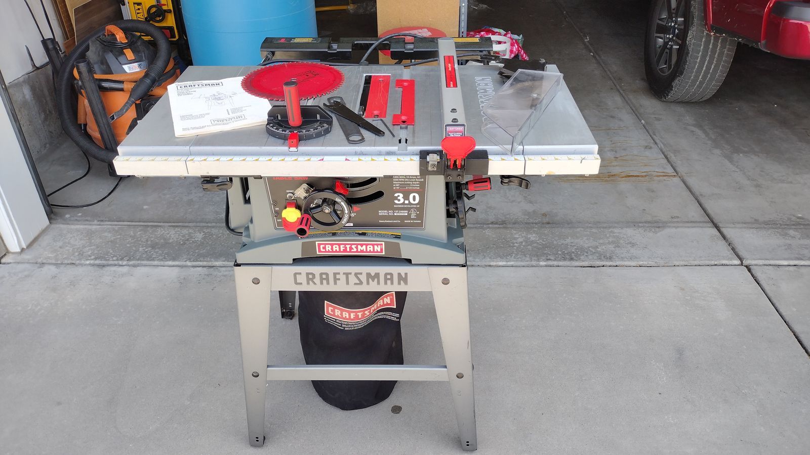 Craftsman 3HP, 10", 5000 R.P.M., Table Saw, Model 137.248880