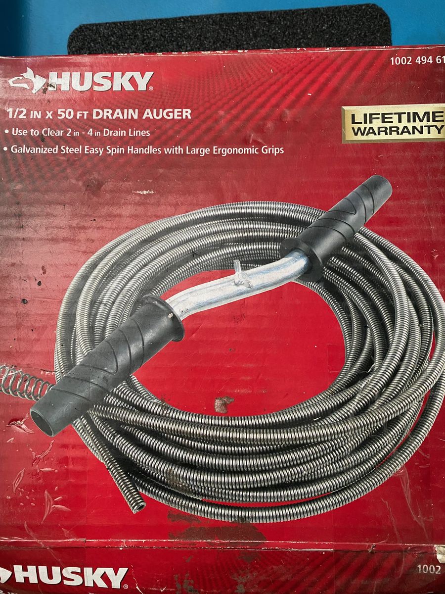 Husky Drain Snake unclogs drains