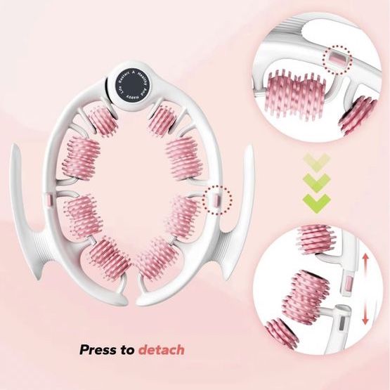 Manual Push-Pull Roller Relaxing Deep Tissue Massage Tool Ring for Thigh Calf & Waist Foam Roller for Daily Stretching