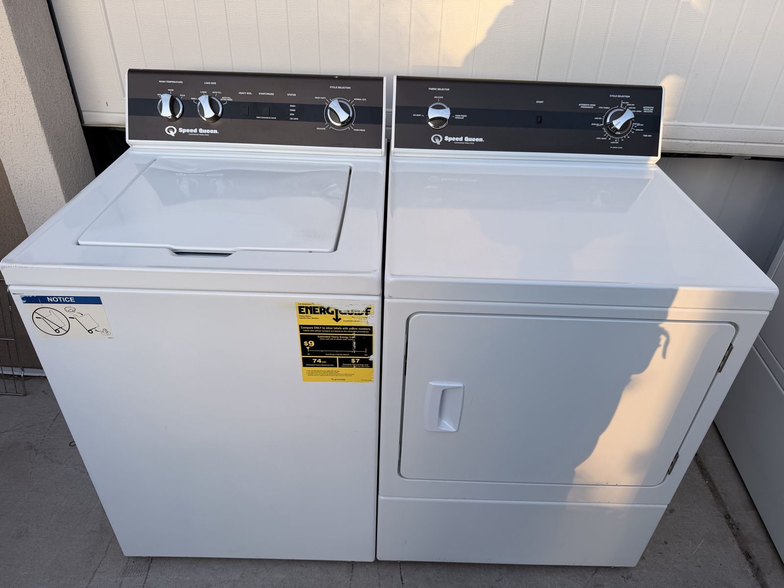 Speed Queen Washer and Dryer under factory warrant