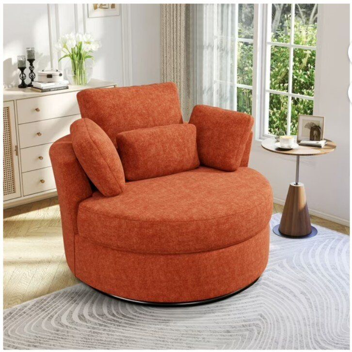 Swivel orange chair