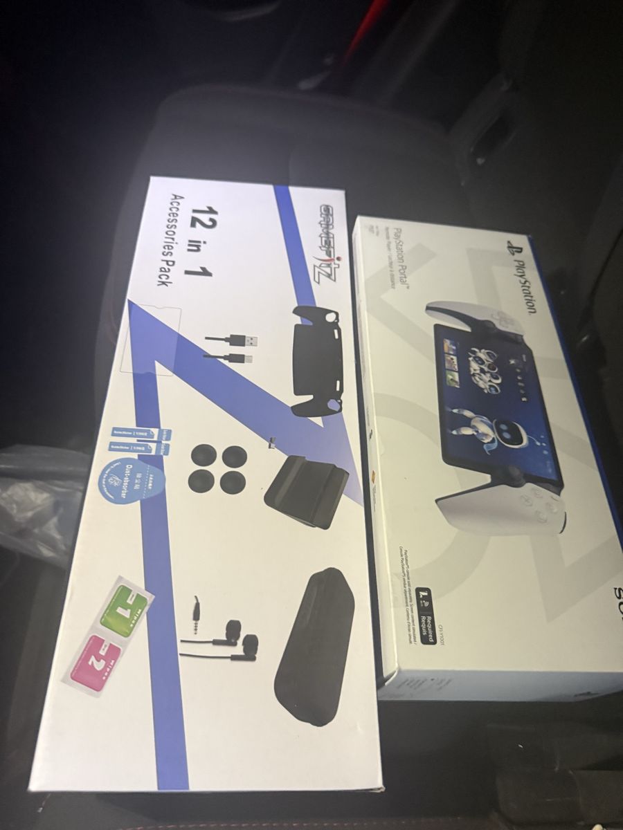 Unopened new Sony PlayStation Portal Remote Player with 12-in-1 Accessories Pack.