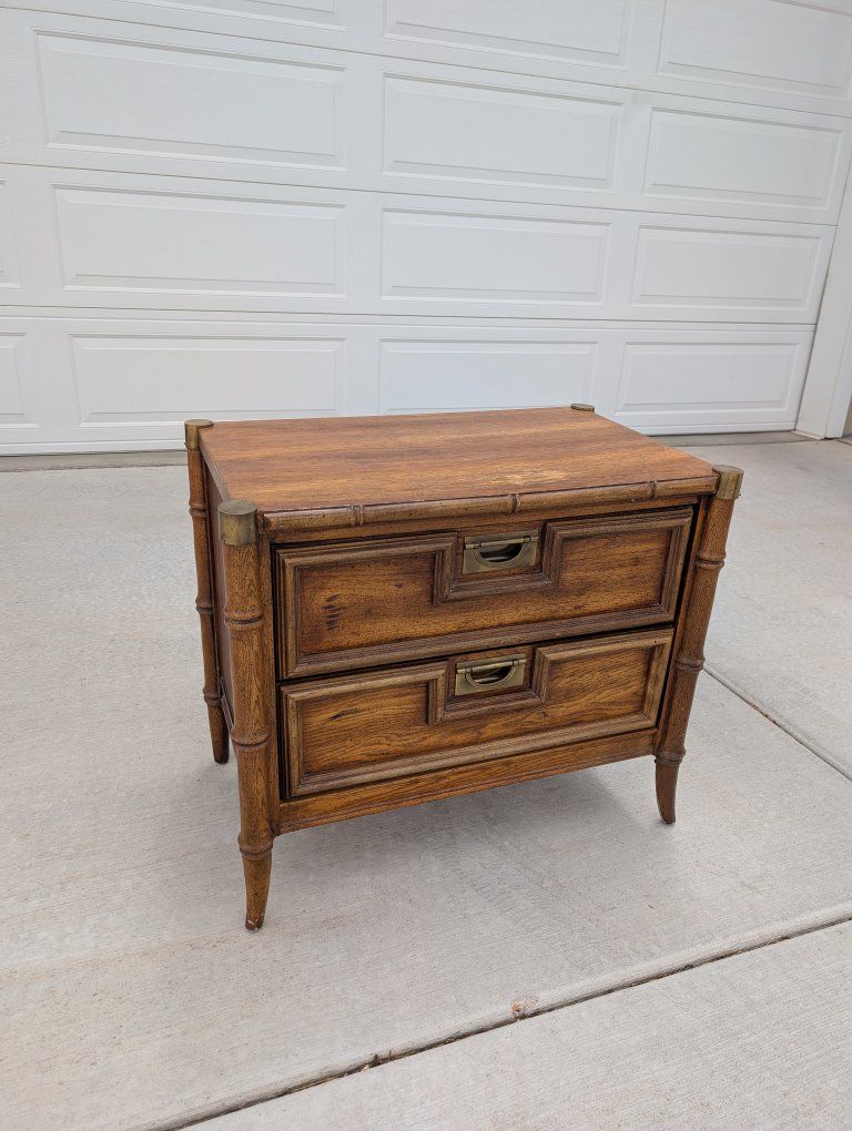 MCM Stanley Nightstand Side Table with Bamboo Legs