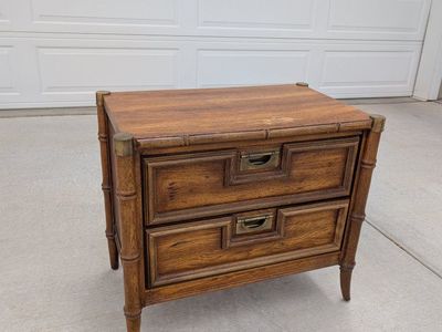 MCM Stanley Nightstand Side Table with Bamboo Legs