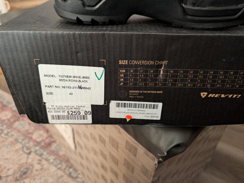 O.B.O.     REV'IT! Gravel OutDry Waterproof Motorcycle Boots, Black/Gray, Men's Size 8.5