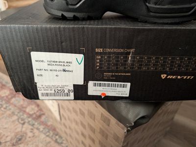 O.B.O. REV'IT! Gravel OutDry Waterproof Motorcycle Boots, Black/Gray, Men's Size 8.5