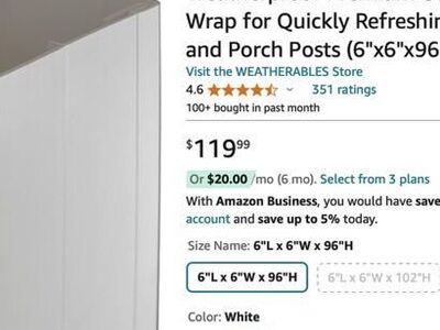 Vinyl Post Wrap White 6x6x96 Weatherables