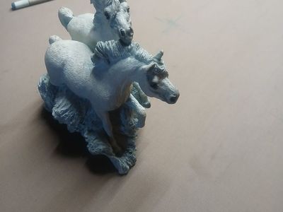 Vintage 1991 United Design "Sea Horses" White Horse Figurine (CC-189)