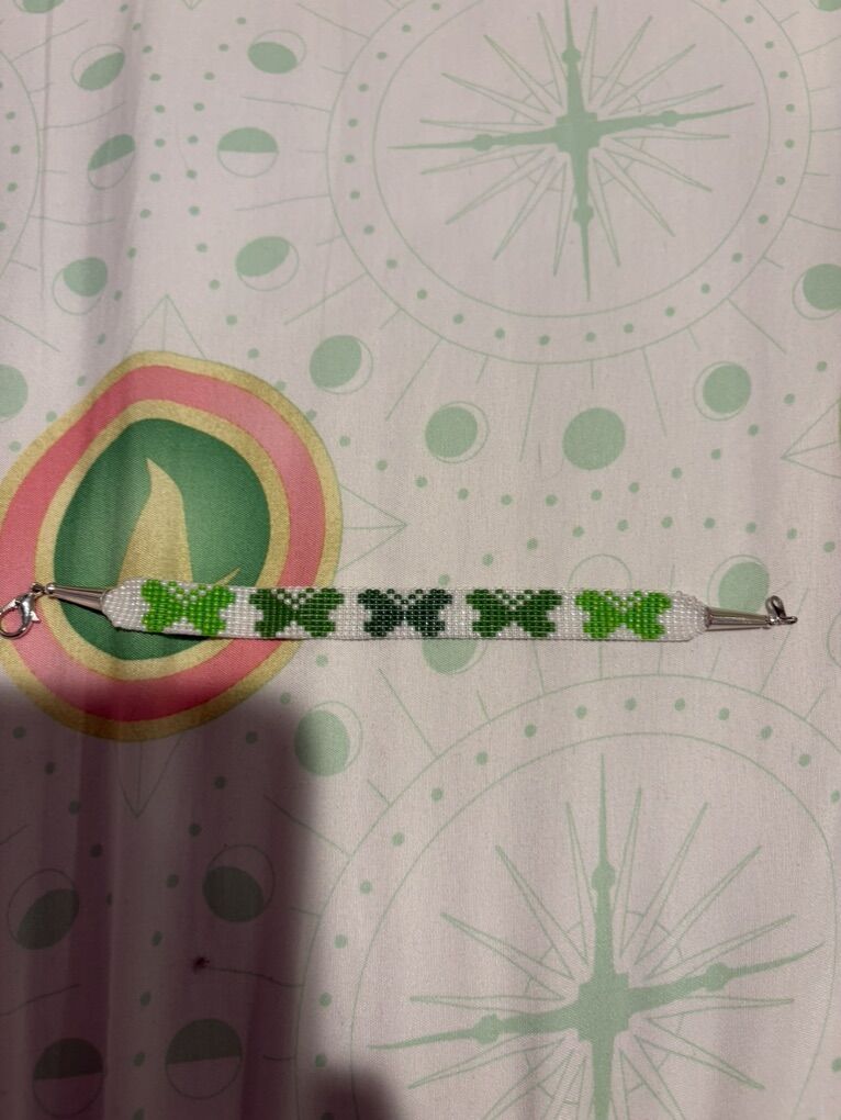 Handmade beaded butterfly bracelet