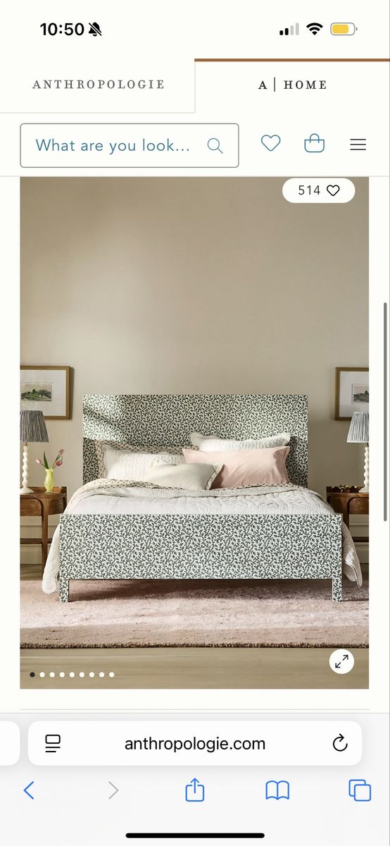Anthropologie Hale Canvas Irena Print Bed Frame - Brand New in Box - King Size