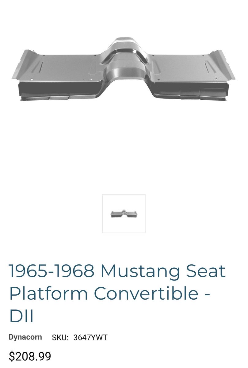 Dynacorn 1965-68 Ford Mustang Seat Platform Convertible