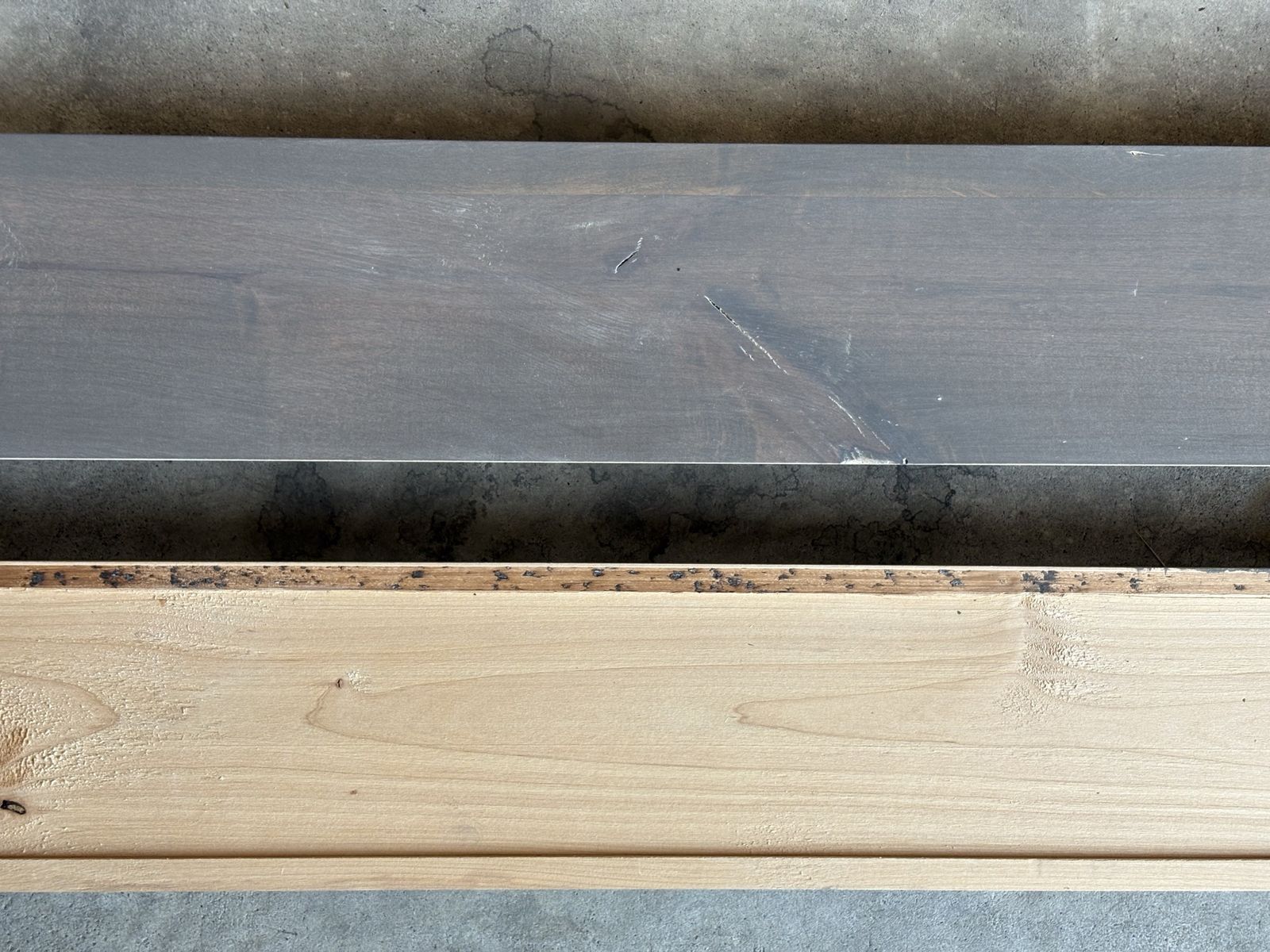 Prefinished knotty alder baseboard