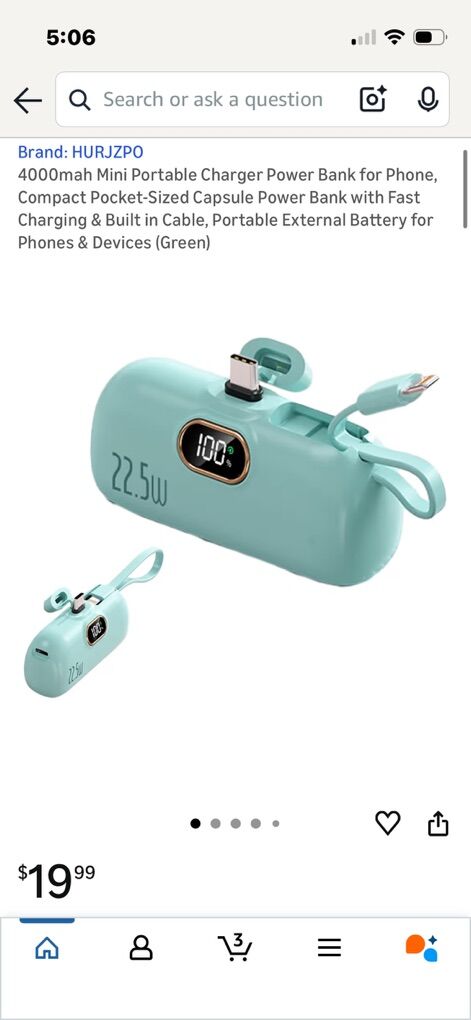 NEW Capsule Power Bank Mini Portable Charger