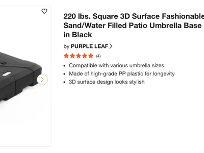 NEW 220LB Sand/Water Patio Umbrella Base