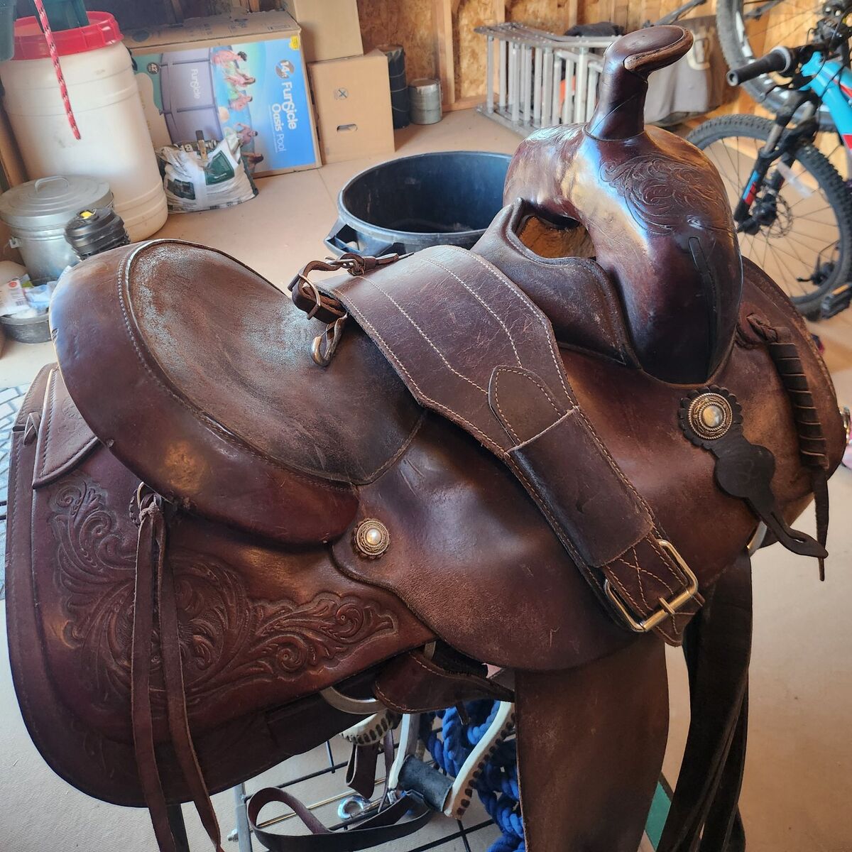 all around circle Y roping saddle.