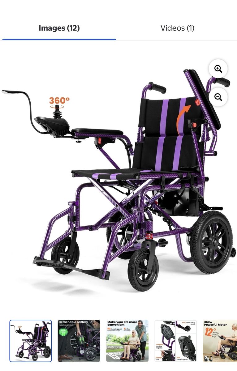 Electric Wheelchair Dual Motors Foldable