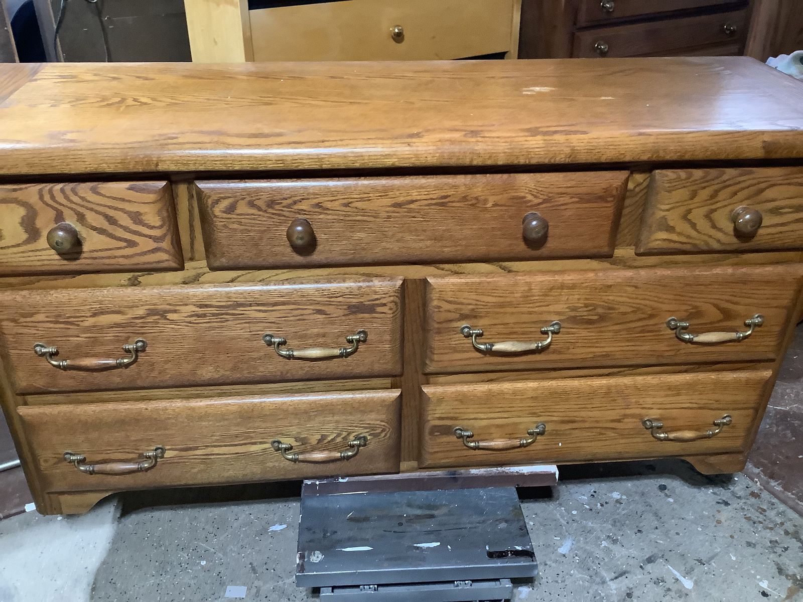 Solid Oak 7 Drawer Dresser