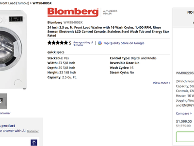 Blomberg Compact Washing Machine