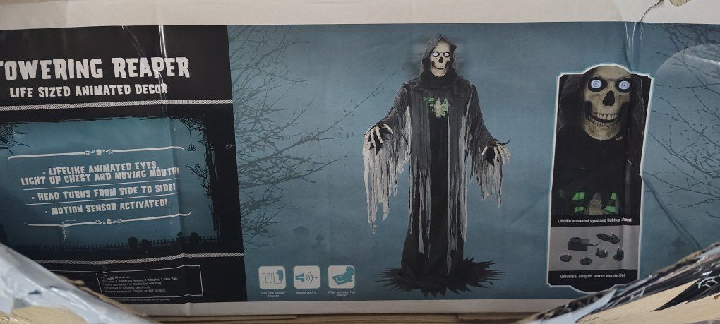 10 Ft Life-Size Animated Reaper Halloween Animatronic Prop