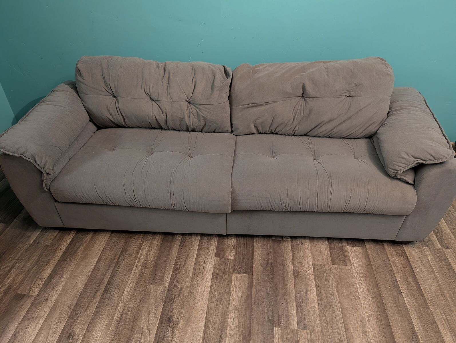 Grey 2 Cushion 7 Foot Couch Washable