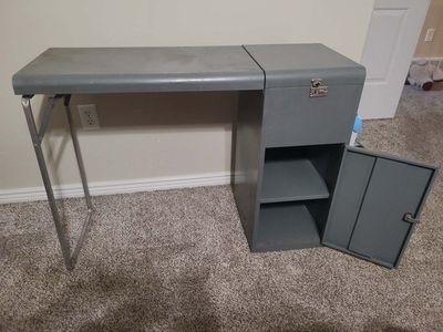 vintage military field desk, foldable