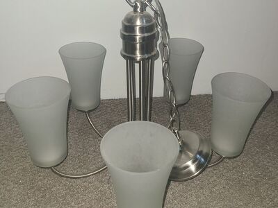 5 light Satin nickel chandelier