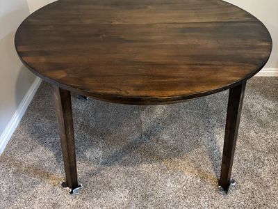 Extendable Round Wood Dining Table