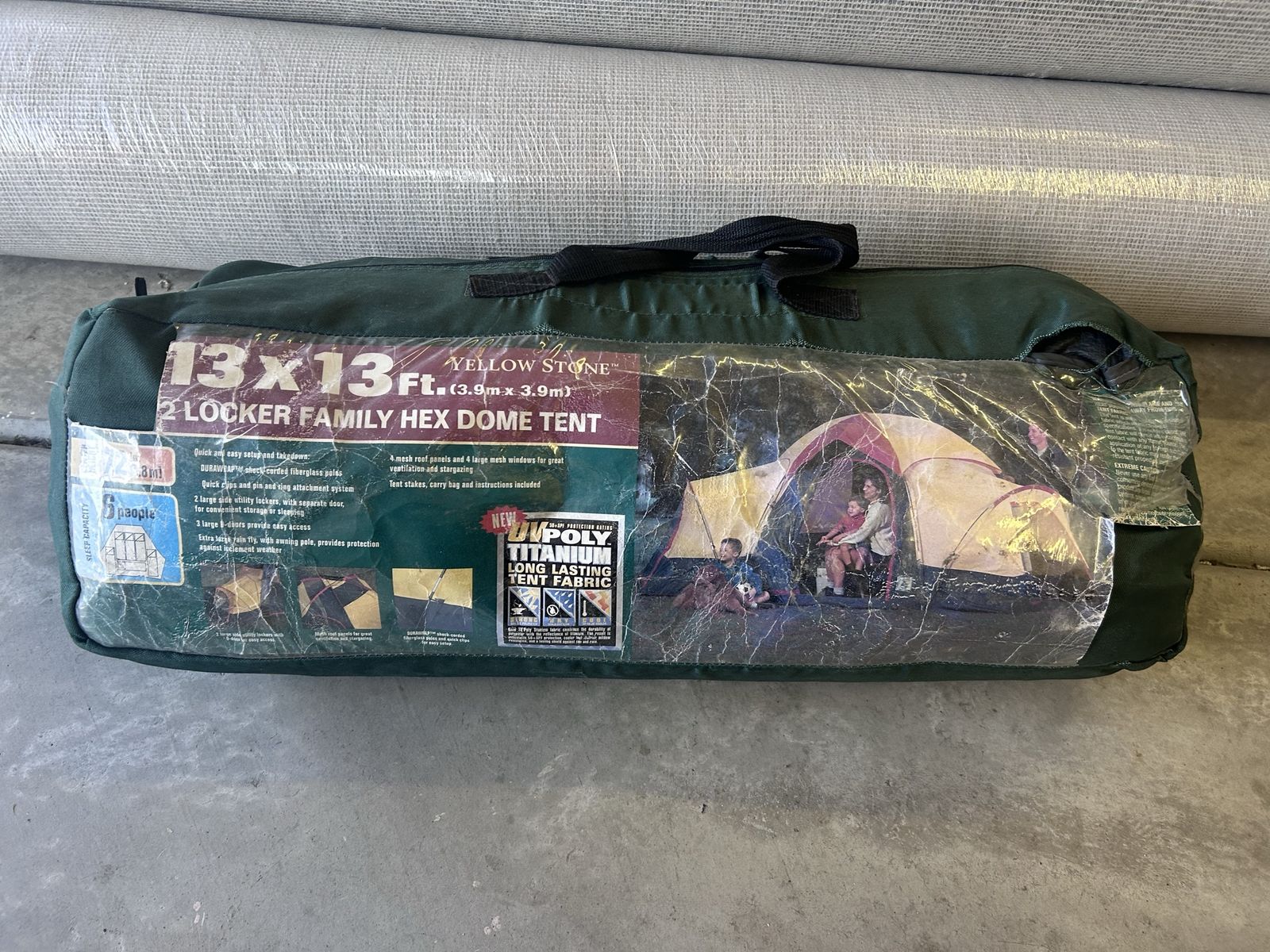 Yellowstone 13x13 Ft 2 Locker Family Hex Dome Tent 6 Person Camping Tent