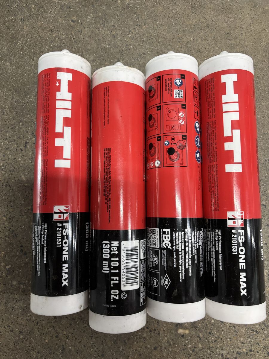 Hilti FS-ONE MAX Firestop Sealant 10.1 fl oz (300 ml) - 4 Tubes - High Performance Intumescent