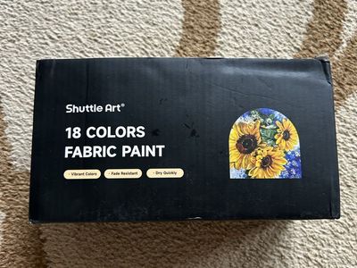 Shuttle Art 18 Colors Fabric Paint Set - Vibrant, Fade Resistant, Quick Dry for DIY Crafts