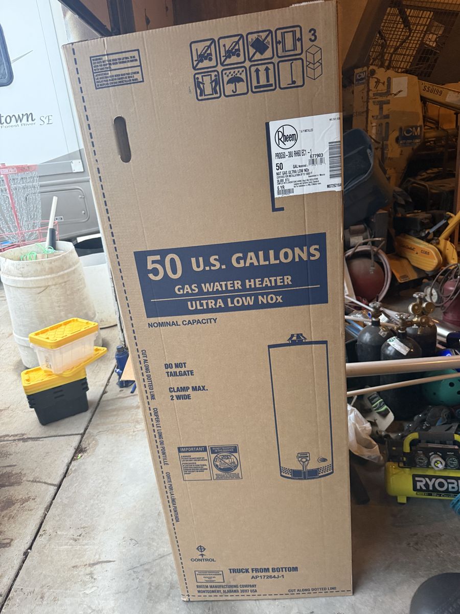 Brand New Rheem 50 Gallon Water Heater
