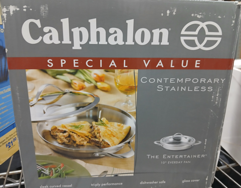 Calphalon Contemporary Stainless "The Entertainer" 10" Everyday Pan with Glass Cover-Section D