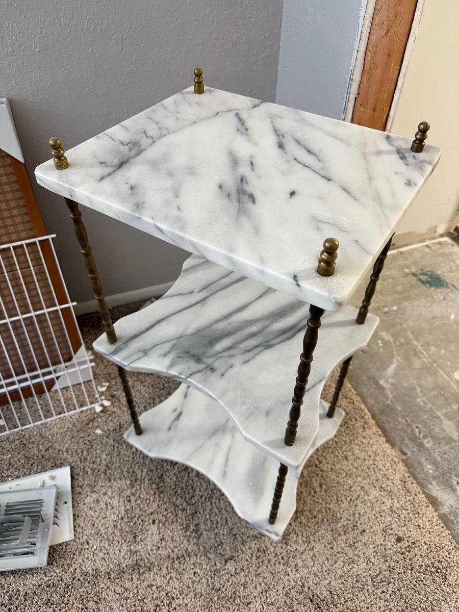 White Marble Side Table
