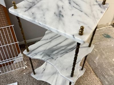 White Marble Side Table