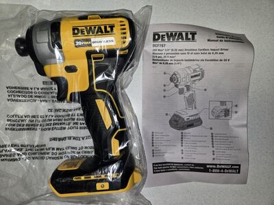 NEW DEWALT DCF787 20V MAX BRUSHLESS IMPACT DRIVER, NOT ATOMIC