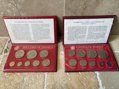 Uncirculated Jamaican Coin Sets 1974 & 1978