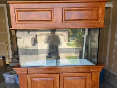 120 Gallon Saltwater Aquarium Setup with Hood, Stand, Sump, and Accessories