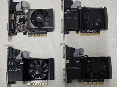 Lot of 4 NVIDIA GeForce GT 710 2GB Graphics Cards (EVGA & PNY)