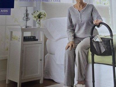 Medline Daily Aids Bed Assist Bar - Adjustable Height, Home Medical Support Handle, Black